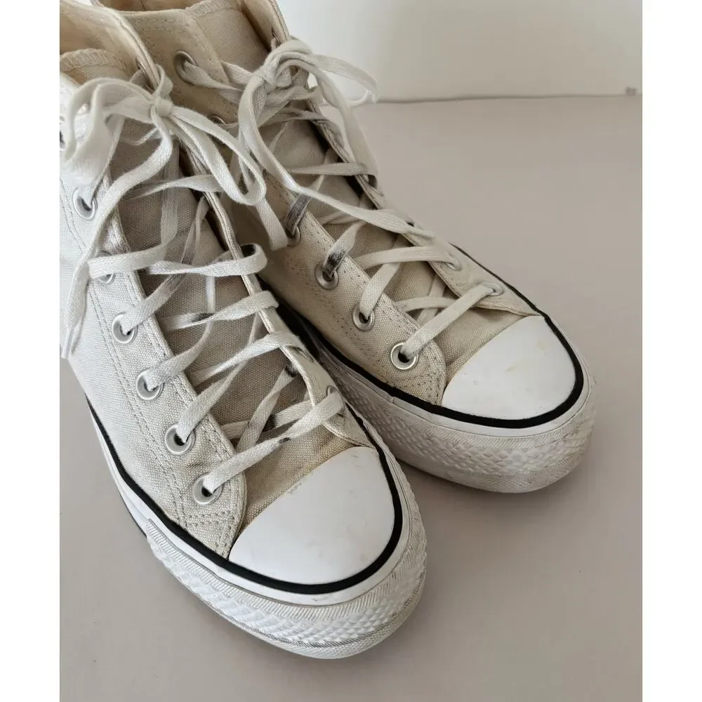 White Women's Converse Chuck Taylor High Top Platform Sneakers 6.5